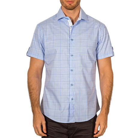 Jacob Short Sleeve Button-Up Shirt // Blue (XS)