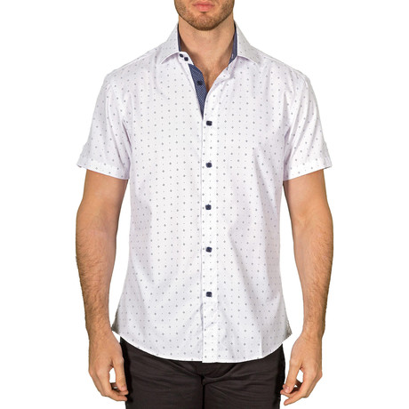 James Short Sleeve Button-Up Shirt // White (XS)