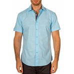 Michael Short Sleeve Button-Up Shirt // Turquoise (S)