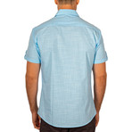 Michael Short Sleeve Button-Up Shirt // Turquoise (L)