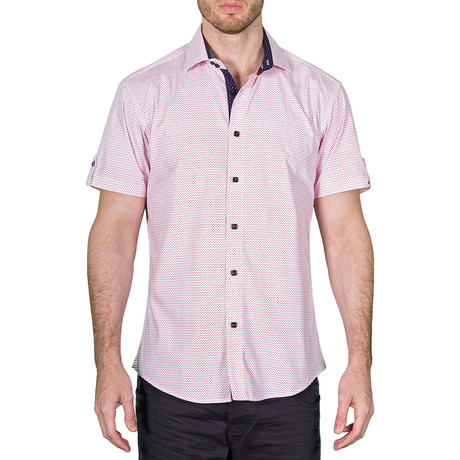 Benjamin Short Sleeve Button-Up Shirt // Red (XS)