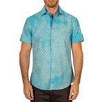 Gabriel Short Sleeve Button-Up Shirt // Turquoise (L)