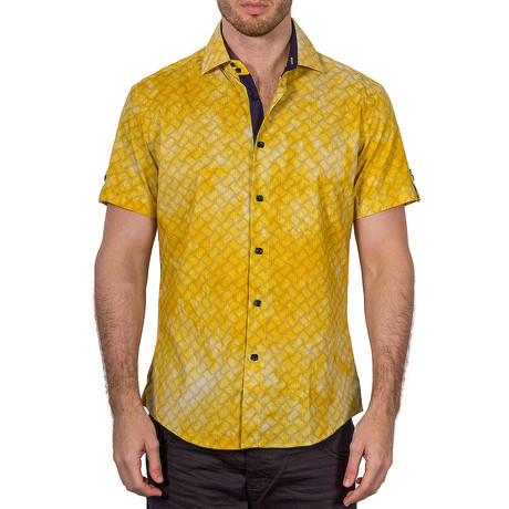 Gabriel Short Sleeve Button-Up Shirt // Yellow (XS)