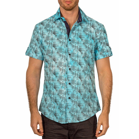Samuel Short Sleeve Button-Up Shirt // Turquoise (XS)