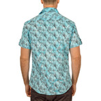 Samuel Short Sleeve Button-Up Shirt // Turquoise (L)
