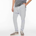 Tapered Cotton Blend Chino Pants // Ice Grey (33WX32L)