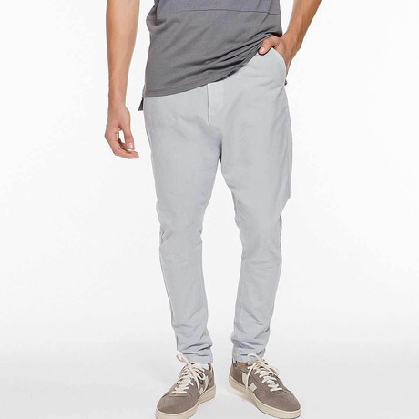 Tapered Cotton Blend Chino Pants // Ice Grey (30WX32L)