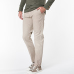 Regular Fit Cotton Blend Garment Washed Chino Pants // Beige (30WX32L)