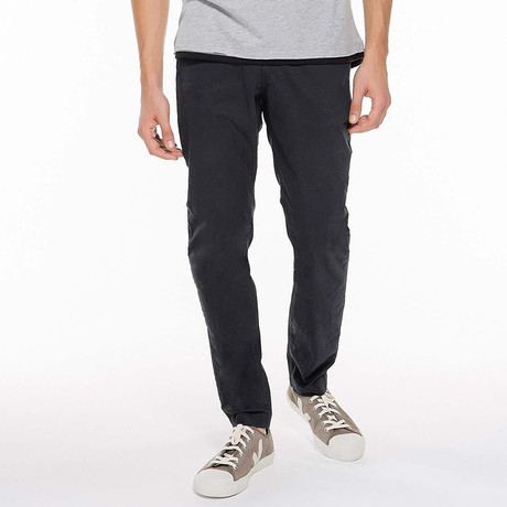 Regular Fit Cotton Blend Garment Washed Chino Pants // Meteorite (30WX32L)