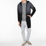 Coated Longline Hooded Cardigan // Black (S)