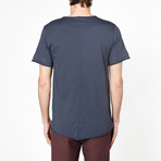 Crew Neck Garment Dyed Organic Cotton T-shirt // Slate Blue (S)