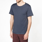 Crew Neck Garment Dyed Organic Cotton T-shirt // Slate Blue (S)