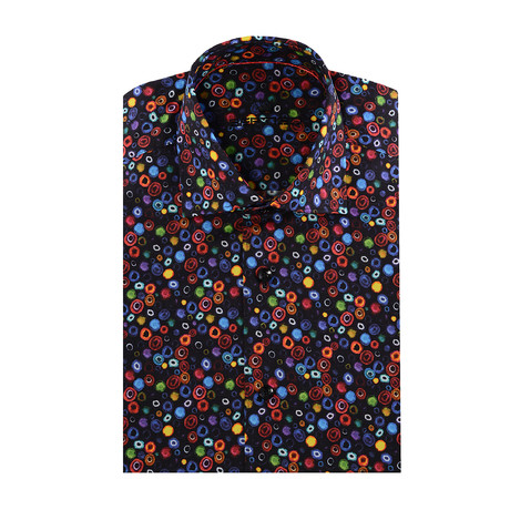 Al Button-Up // Multicolor Round Figures // Black (2XL)