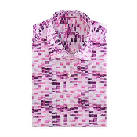 Conrad Button-Up Short Sleeve // Abstract Print // Pink (2XL)