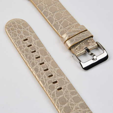 Genuine Alligator Apple Watch Strap // Pale Gold // 42mm (Yellow Hardware // 38mm Case)