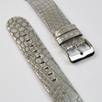 Genuine Alligator Apple Watch Strap // Silver Fantasy // 42mm (Silver Tone Hardware (Nickel))