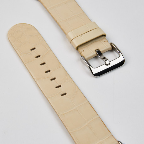 Genuine Alligator Apple Watch Strap // Almond Matte // 38mm (Black Hardware Finish)