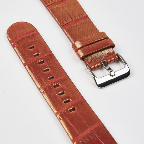 Genuine Alligator Apple Watch Strap // Red Gold // 42mm (Black Hardware // 42mm Case)