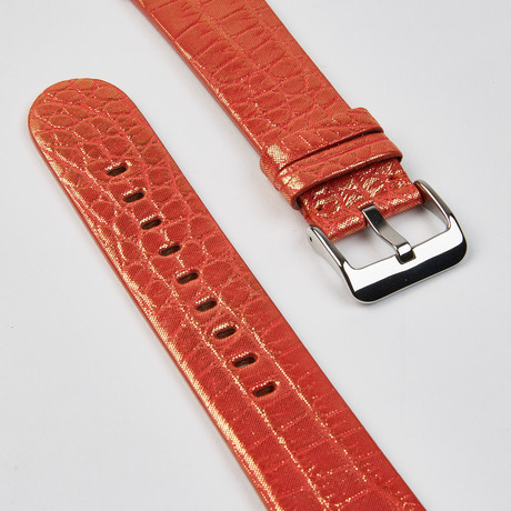 Genuine Alligator Apple Watch Strap // Coral Gold // 42mm (Black Hardware // 42mm Case Dia.)