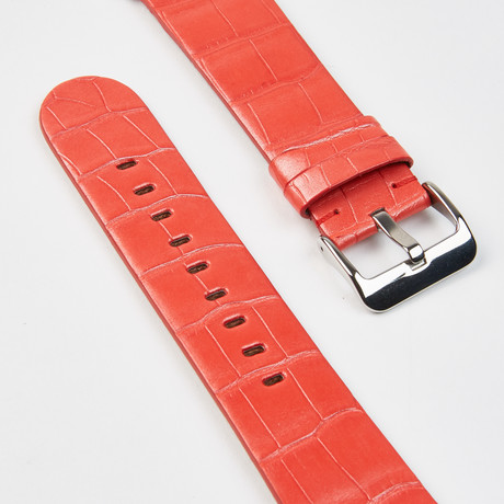 Genuine Alligator Apple Watch Strap // Old Coral // 42mm (Black Hardware // 42mm Case Dia.)