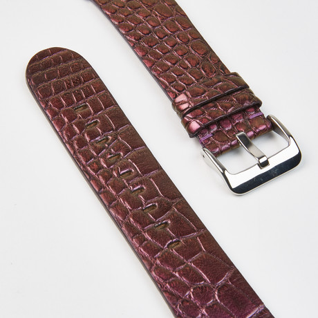 Genuine Alligator Apple Watch Strap // Aubergine (Black Hardware // 42mm Case Dia.)