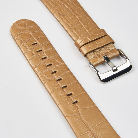 Genuine Alligator Apple Watch Strap  // Champagne (Black Hardware (42mm))