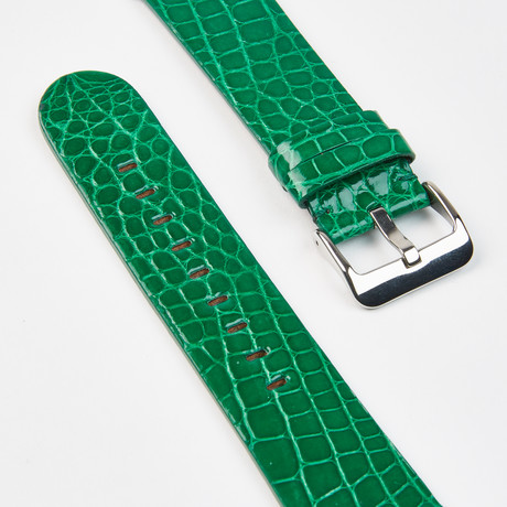 Genuine Alligator Apple Watch Strap // Sea Green (Black Hardware // 42mm Case Dia.)