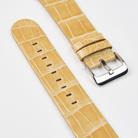 Genuine Alligator "Fits Apple" Watchstrap // Wood (Black Hardware // 42mm Case)