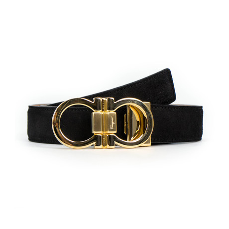 Double Gancio Suede Belt // Gold (42" Waist // 105 cm)