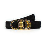 Double Gancio Suede Belt // Gold (42" Waist // 105 cm)