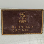 Brunello Cucinelli Denim Pleated + Leather// Gray (28WX33L)