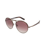 Women's Jessie Aviator Sunglasses // Matte Dark Brown + Brown Gradient