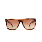 Morgan Sunglasses // Striped Brown Rose