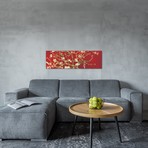 Almond Blossom On Red // Vincent van Gogh (36"W x 12"H x 0.75"D)