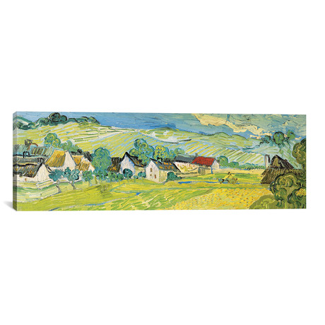 Vue Ensoleille Pres D'Auvers // Vincent van Gogh (36"W x 12"H x 0.75"D)