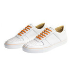 Sneaker Smooth Leather // White + Orange (Euro: 46)