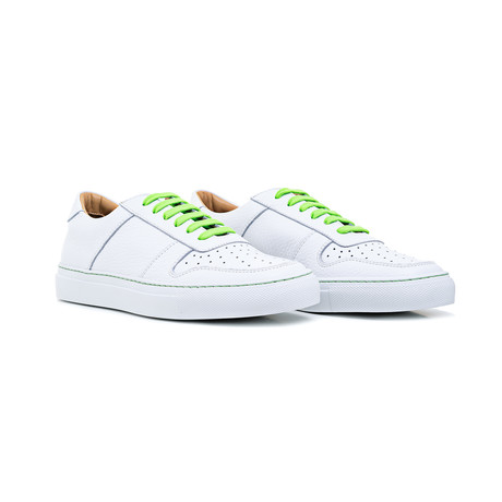 Sneaker Smooth Leather // White + Green (Euro: 39)
