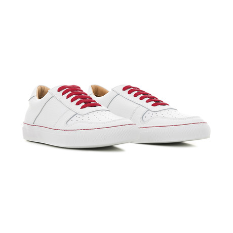 Sneaker Smooth Leather // White + Red (Euro: 39)