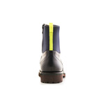 Neoprene Boot Smooth Leather + Neoprene Shaft // Blue + Yellow (Euro: 46)