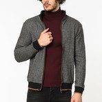 Zip Up Sweater // Patterned Gray (L)