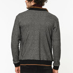 Zip Up Sweater // Patterned Gray (M)