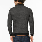 Quarter Zip Sweater // Patterned Anthracite (L)