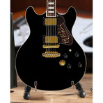 Blues Kings Set of 2 Miniature Guitars: BB King Signature Black Hollow Body Mini Guitar + Muddy Waters Licensed Fender™ Tele™ Mini Guitar