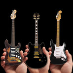 Blues Gods // BB King + Stevie Ray Vaughan + Eric Clapton Miniature Guitar Replicas // Set of 3