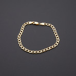 10K Yellow Gold Hollow Cuban Chain Bracelet // 5mm