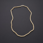 10K Yellow Gold Hollow Rope Chain Necklace // 5mm (20")
