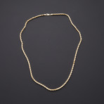 Hollow 10K Yellow Gold Rope Chain Necklace // 3mm (20" // 3g)