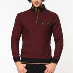 Quarter Zip Sweater // Burgundy (XXL)