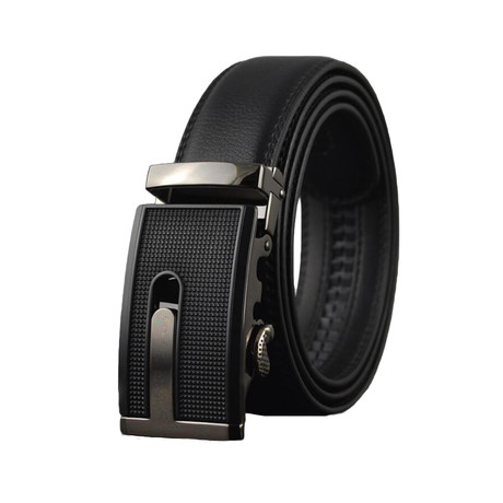 Tate Automatic Adjustable Belt // Black + Gunmetal Black Buckle