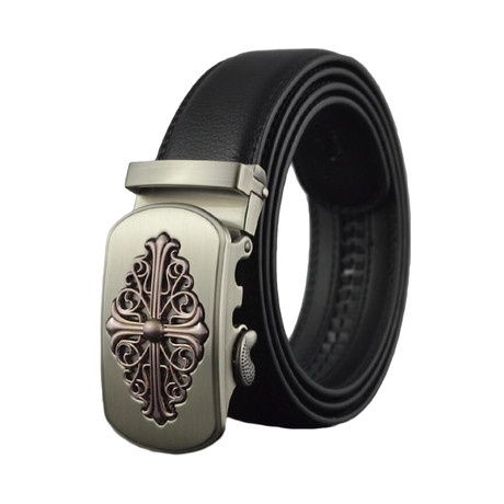 Gerardo Automatic Adjustable Belt // Black + Silver Buckle